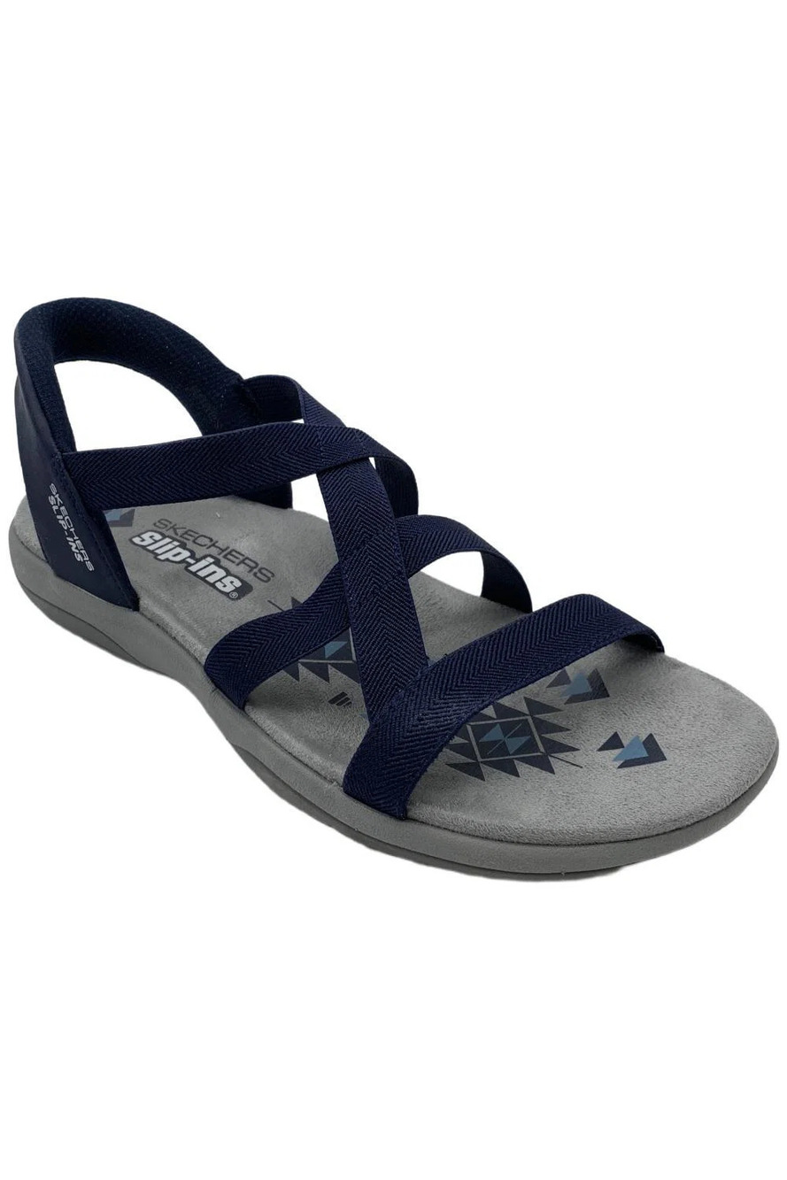 Skechers Women's Modern Comfort Season Reggae Slim Sandal Navy - Medium